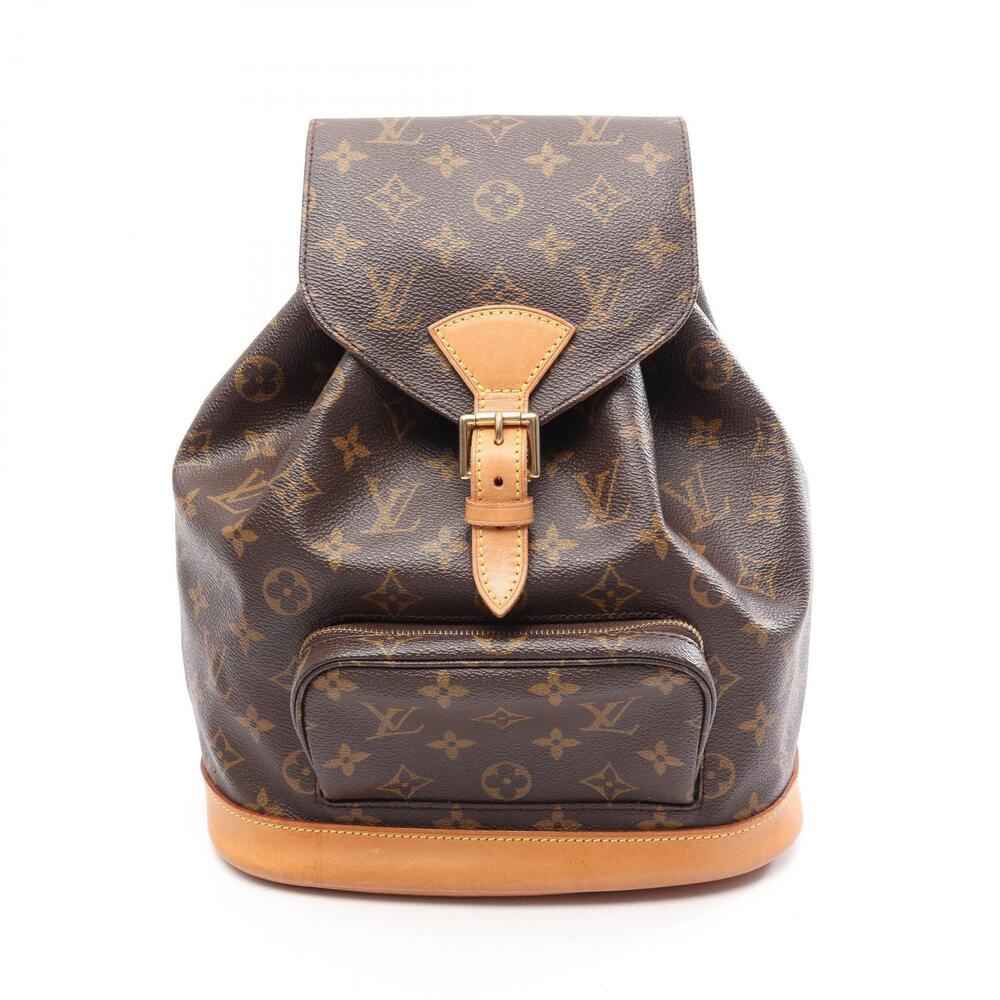 Louis Vuitton Montsouris Backpack Canvas Leather Monogram Brown
